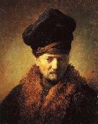 Rembrandt, Bust of an old man with helmet,